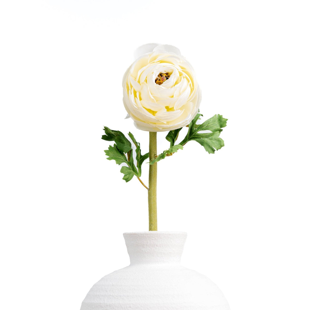 24" Faux White Ranunculus