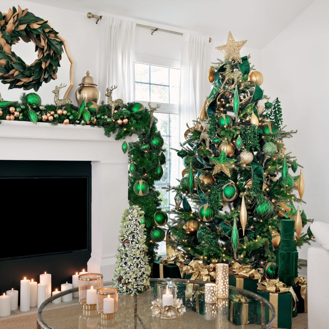 5" Matte Green Shuttle Ornament with Gold Glitter