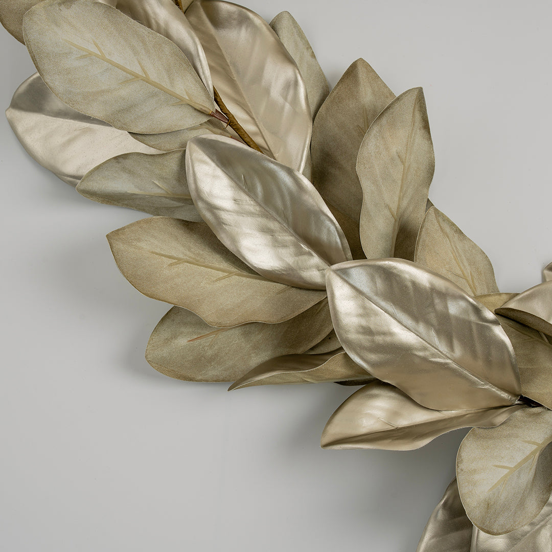 Metallic Magnolia 6ft Leaf Garland