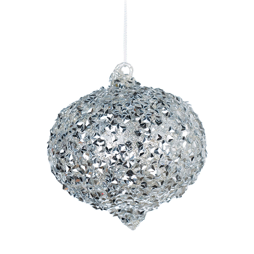 Silver & Mirror 5" Onion Ornament