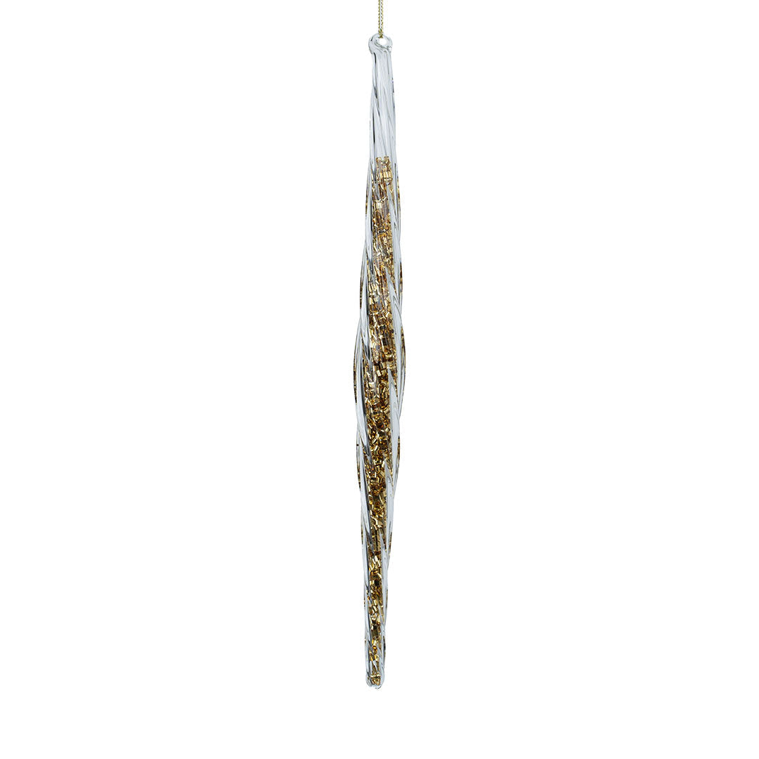 Champagne Finial Ornament with Glitter
