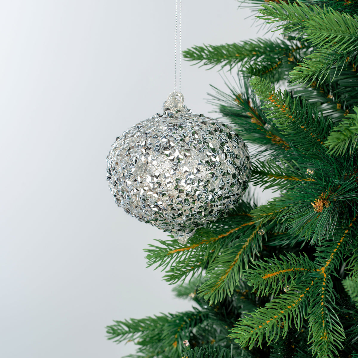 Silver & Mirror 5" Onion Ornament