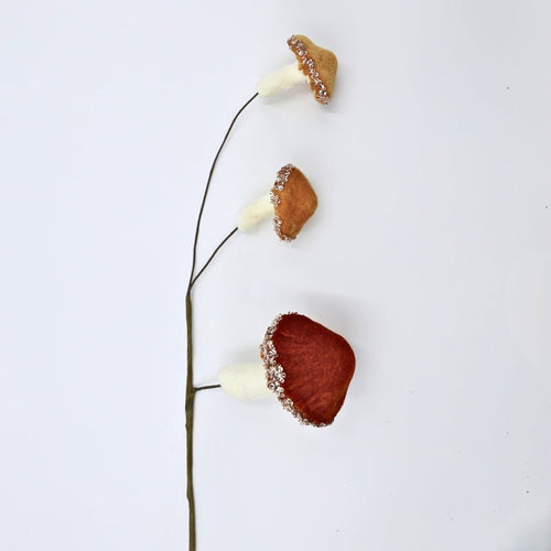 Amber Mushroom Pick With Rhinestones