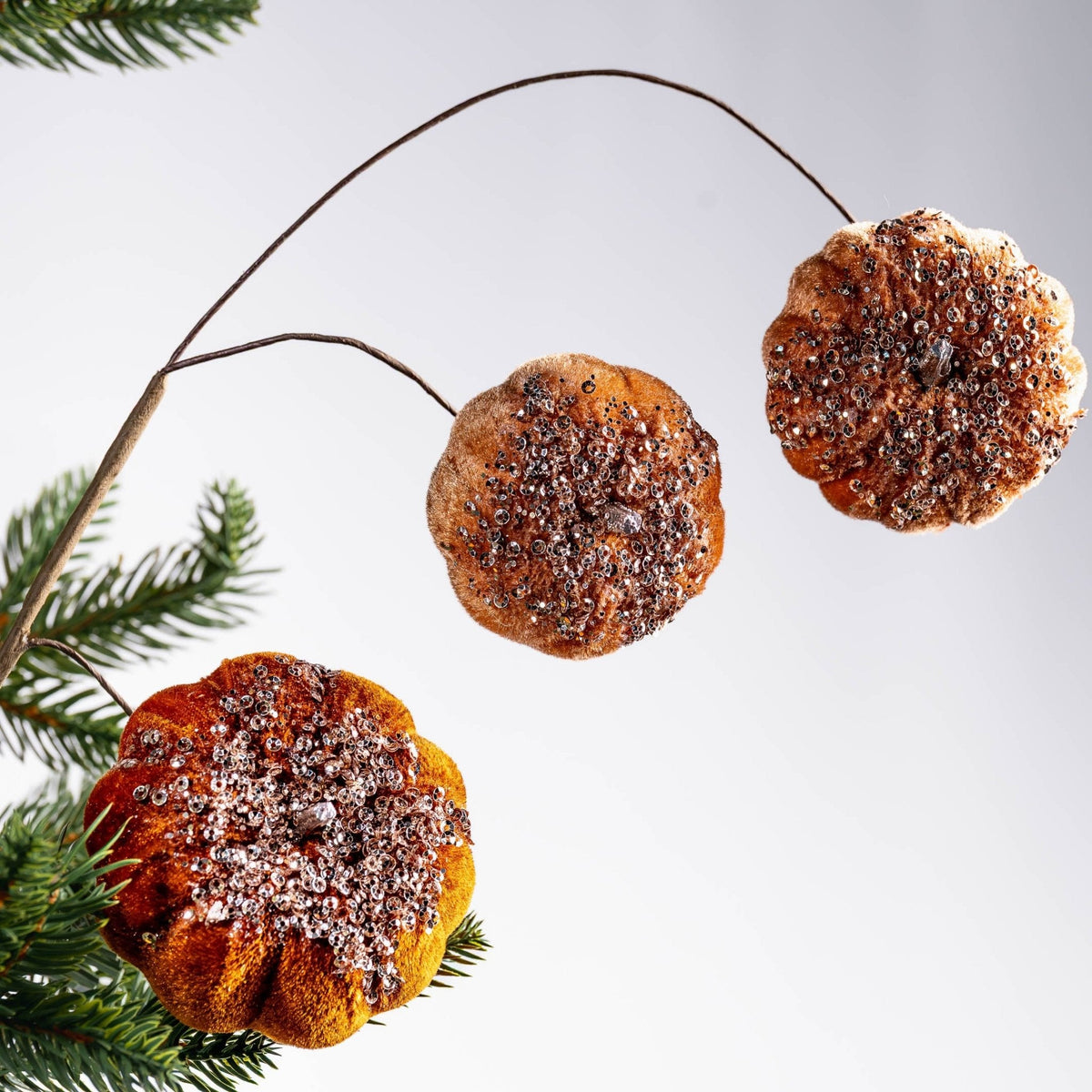 Amber Pumpkin Pick With Rhinestones