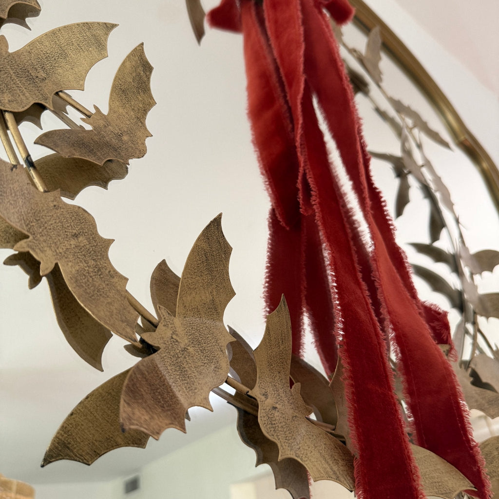 Antique Gold Metal Bat Wreath
