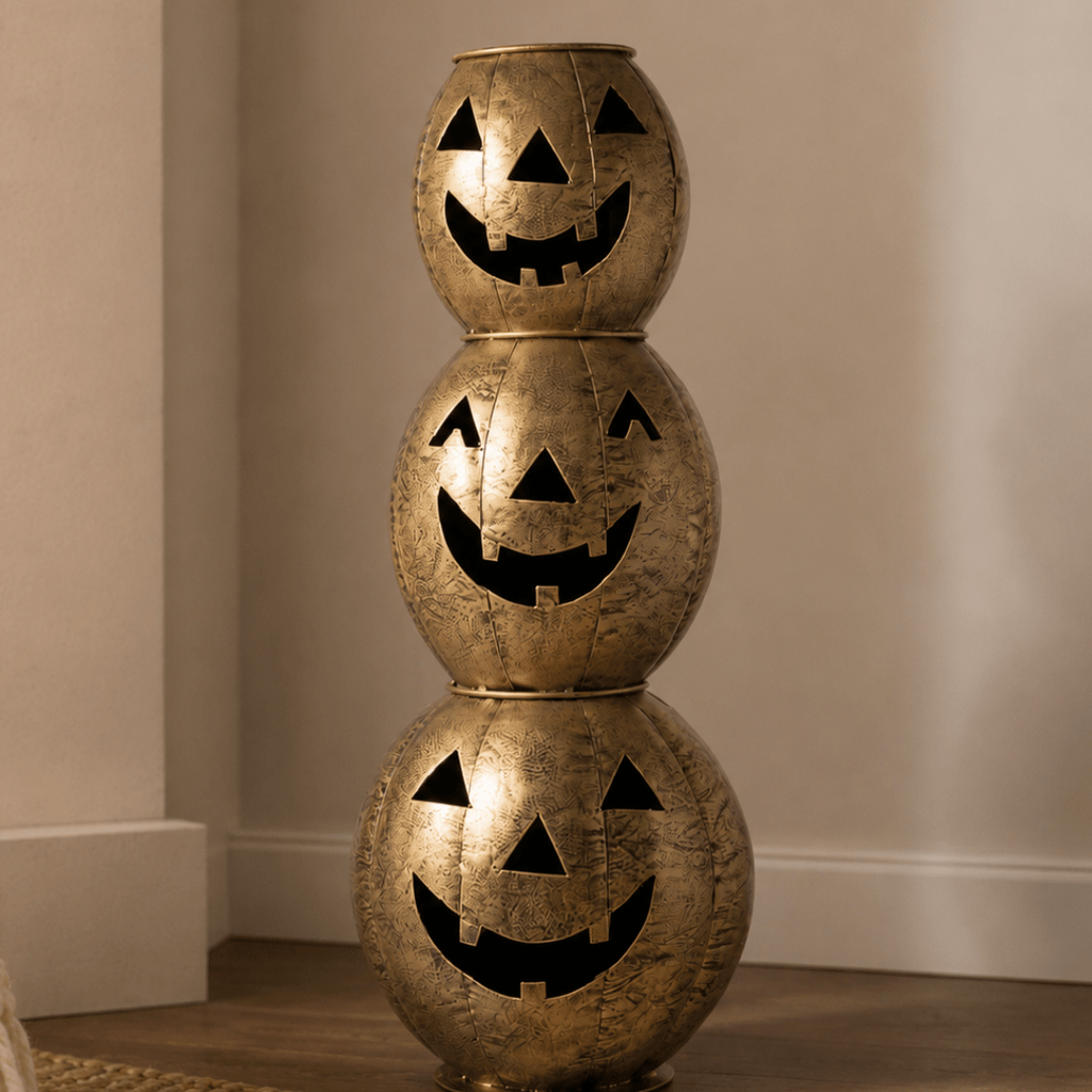 Antique Gold Metal Pumpkin Tabletop