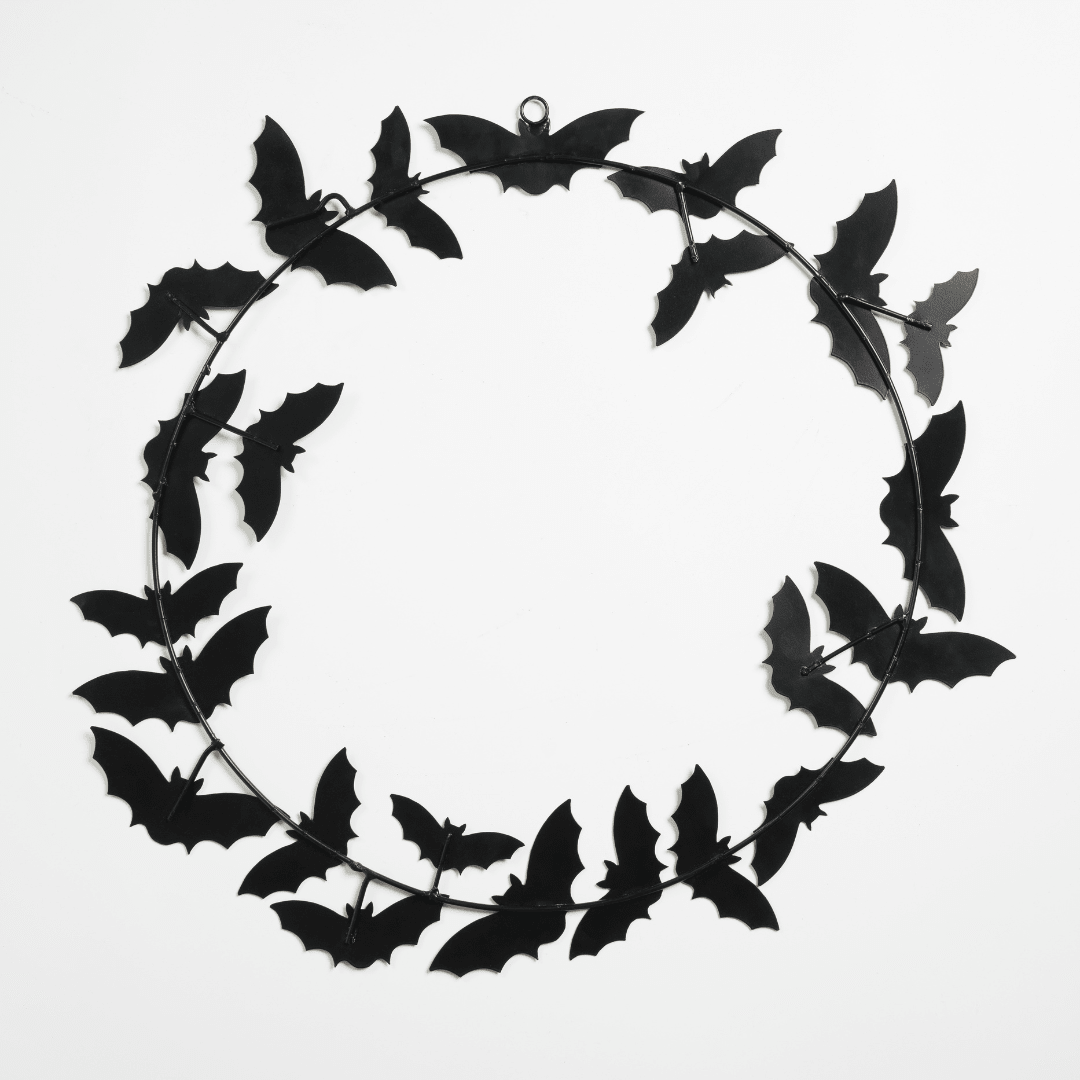 Black Metal Bat Wreath