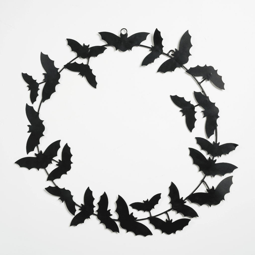 Black Metal Bat Wreath