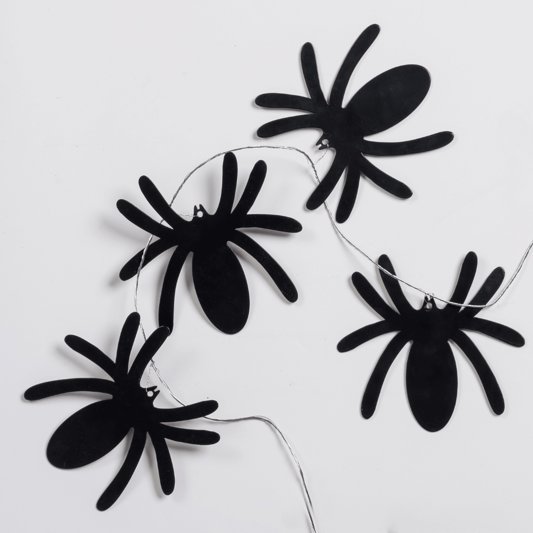 Black Metal Spider Garland