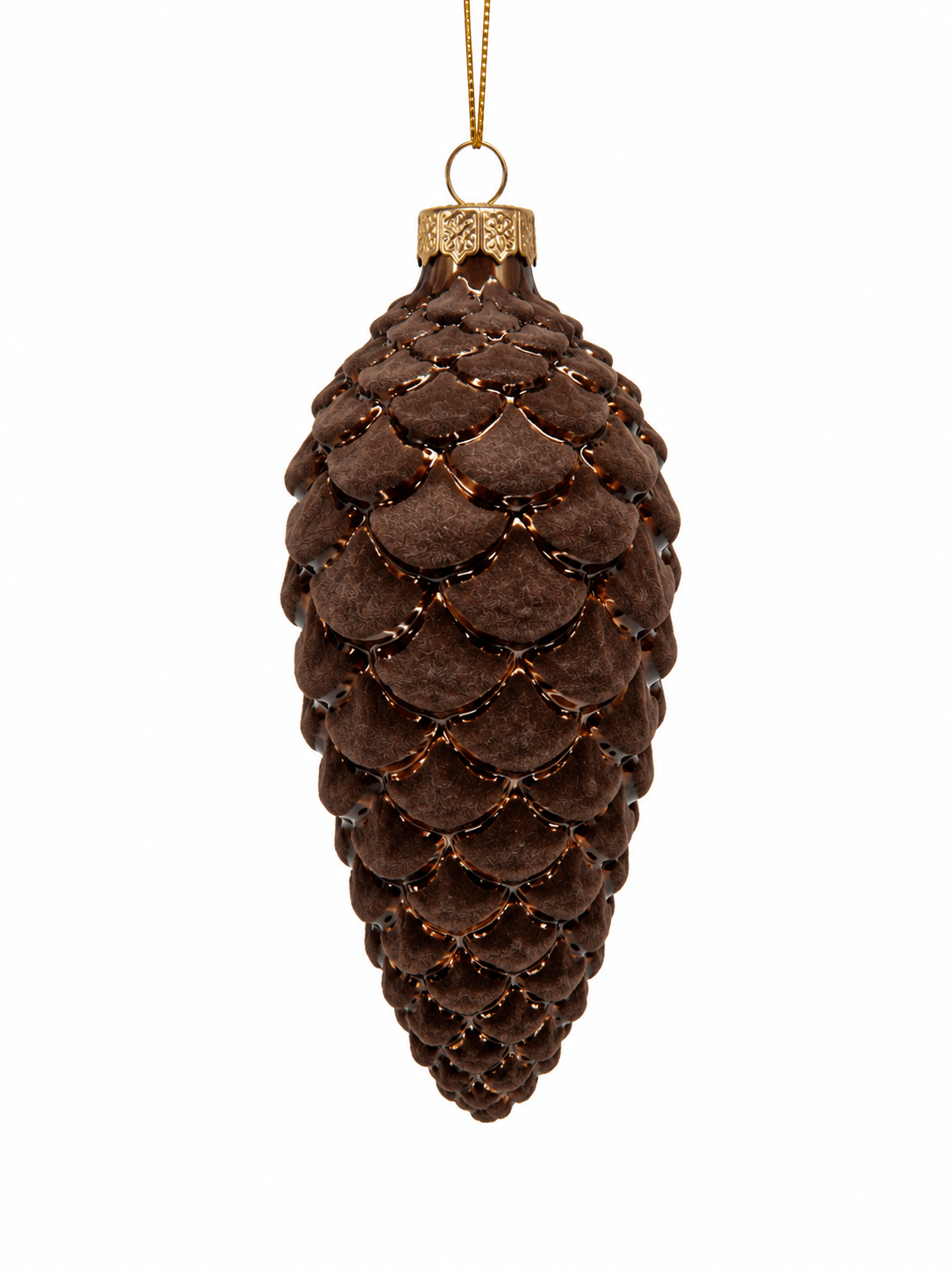 Brown Glass Pinecone Ornament 6"