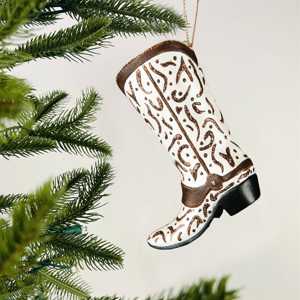 Brown Western Boot Ornament