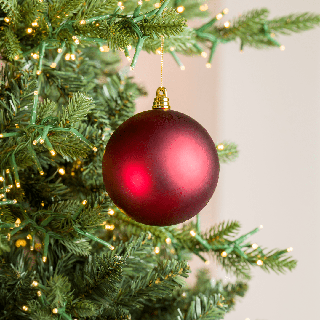 Burgundy 4" Shatterproof Ball Ornament