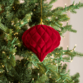 Burgundy Flocked Onion Ball Ornament 6"