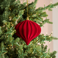 Burgundy Flocked Onion Ornament 6"