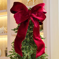 Burgundy Velvet Festive Bow Topper