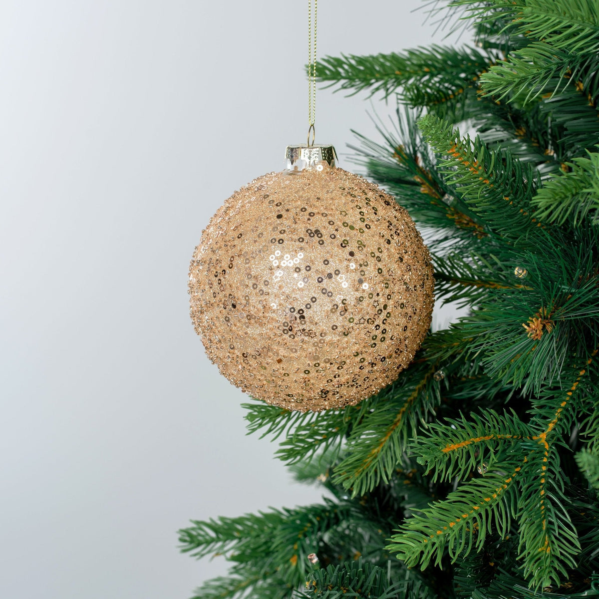 Champagne Ball Ornament with Sequins