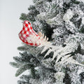 Checkered Red Bird Clip on Ornament
