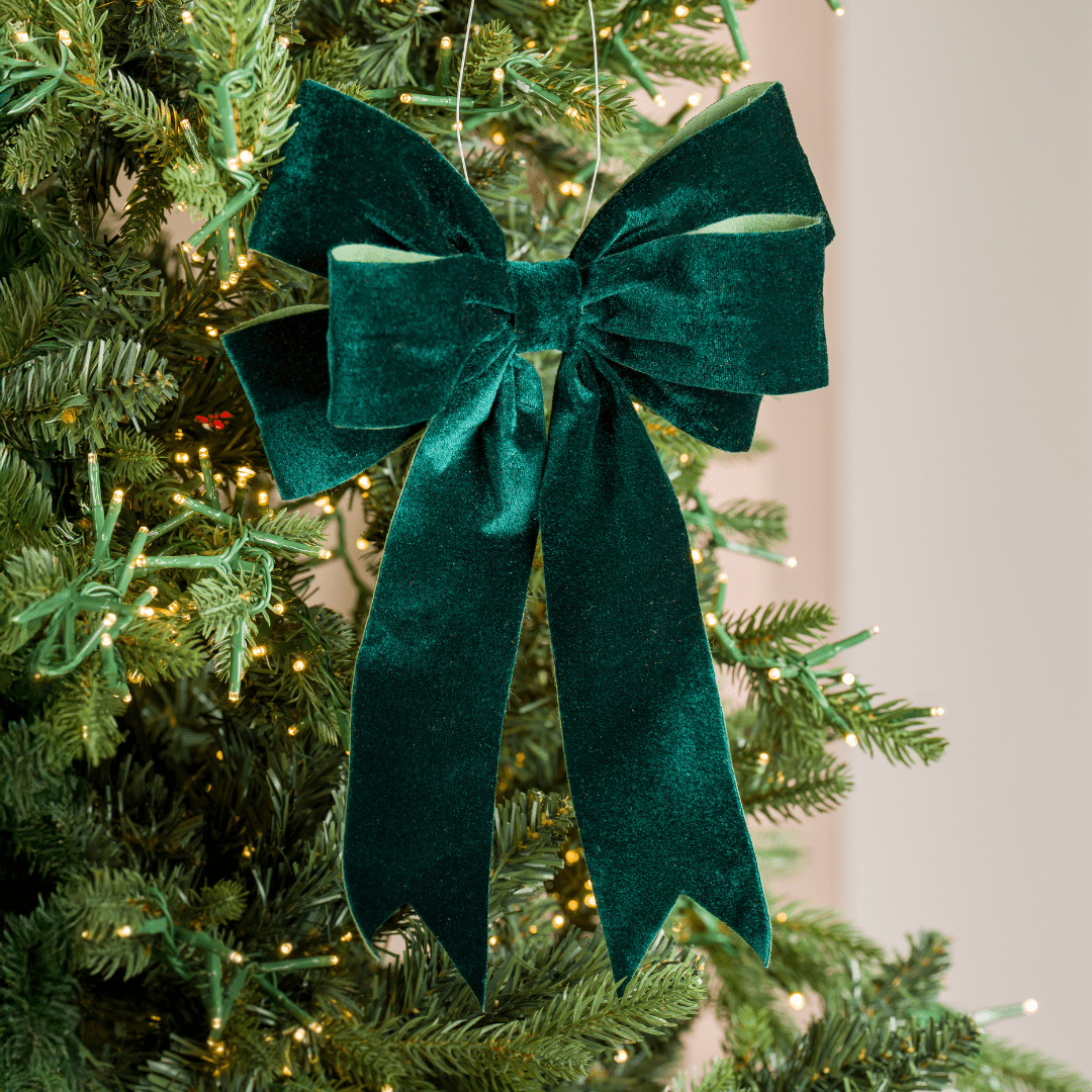 Emerald Clip on Bow Ornament