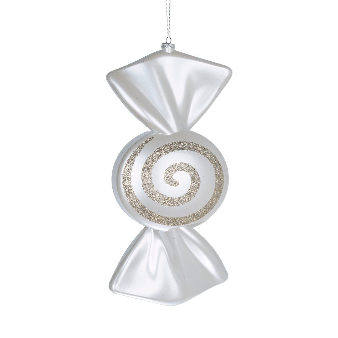 Flat Champagne 12" Swirl Candy Ornament