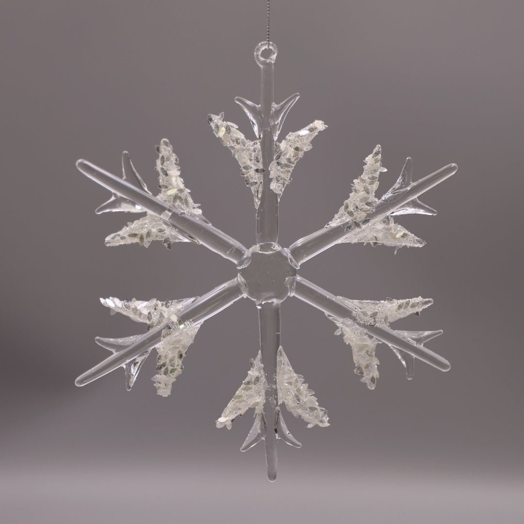 Frosted Snowflake Hanging Ornament