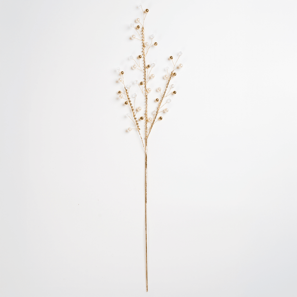 Gold Decorative Pick with Structured Adorned Stems