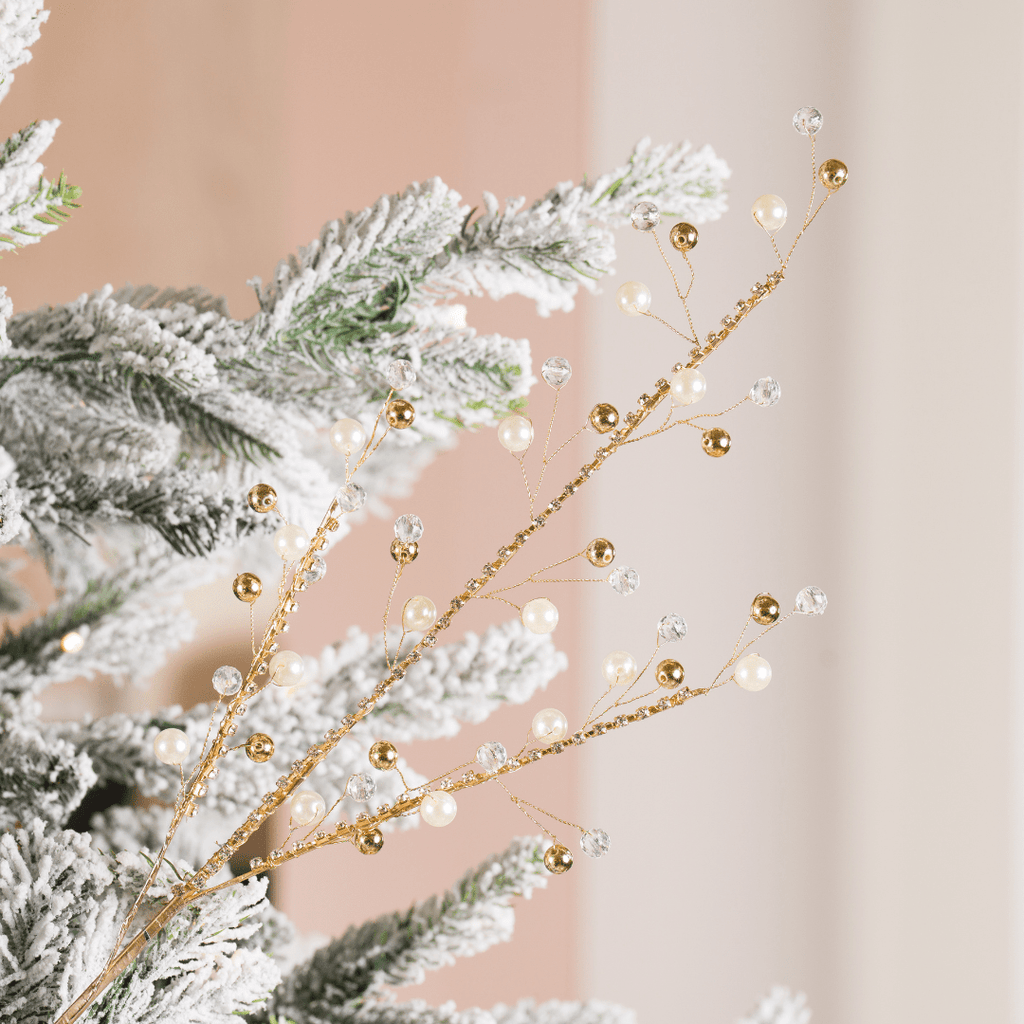 Gold Decorative Pick with Structured Adorned Stems
