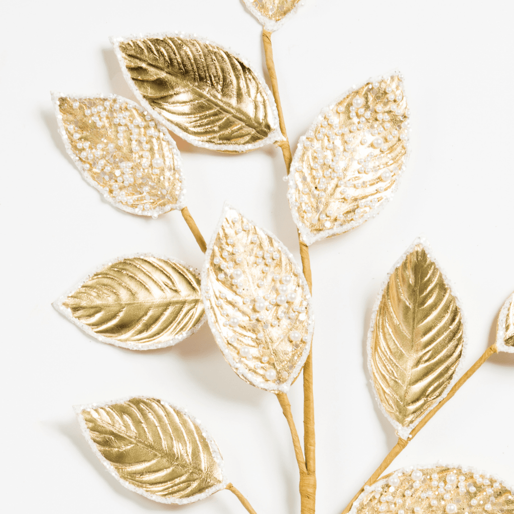 Gold Fabric Leaf Pick