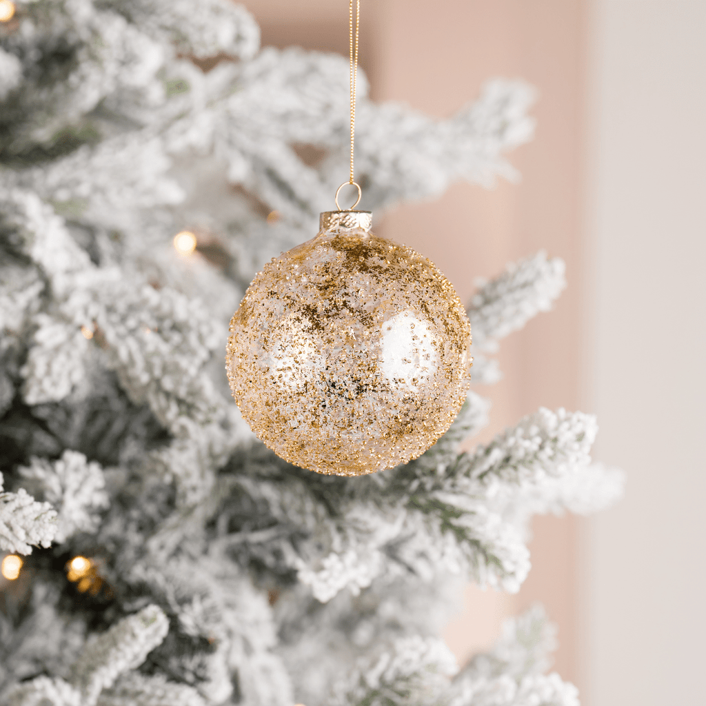 Gold Glass Clear Ball Ornament