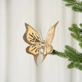 Gold Glitter Merry Butterfly Clip-On Ornament
