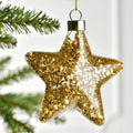 Gold Star Ornament with Glitter