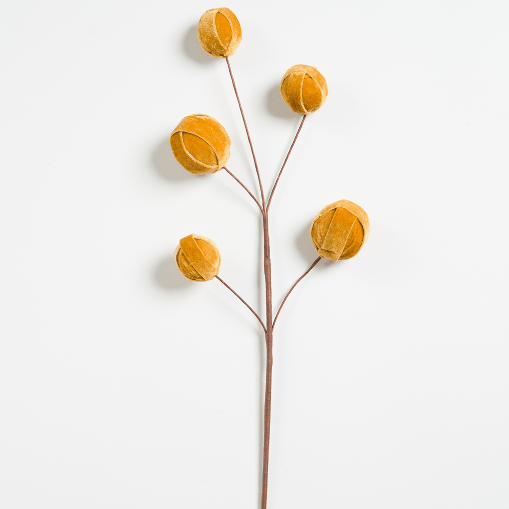 Gold Velvet Ornament Pick