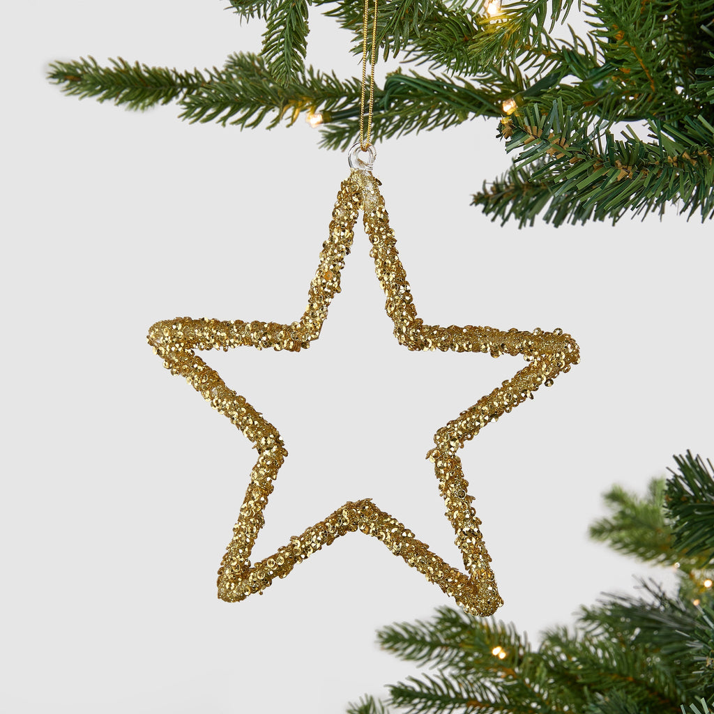 Gold Whimsical Wired Star Ornament