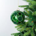 Green Glass Ball with Green Velvet Spheres