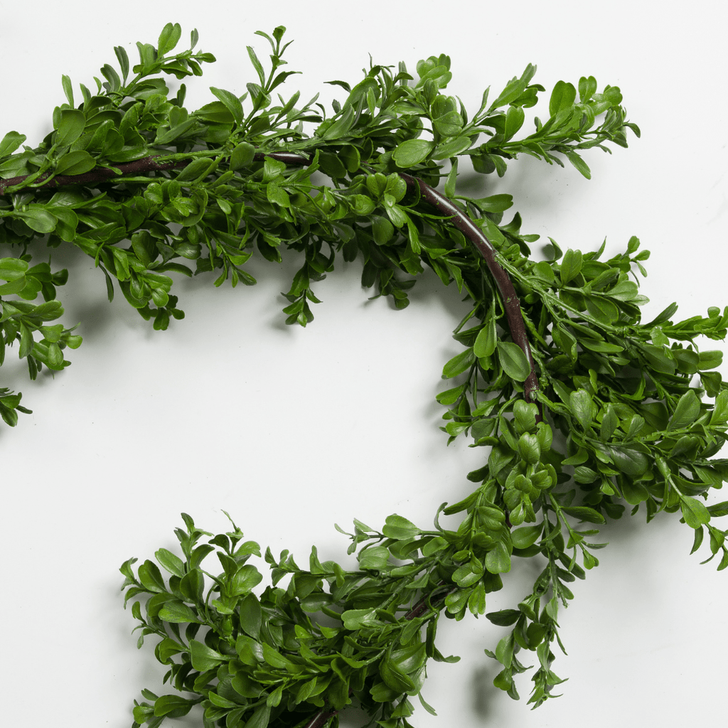 Green Real Touch Boxwood Garland 9 ft