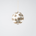 Ivory Sunflower Rhinestone Velvet 4" Ball Ornament