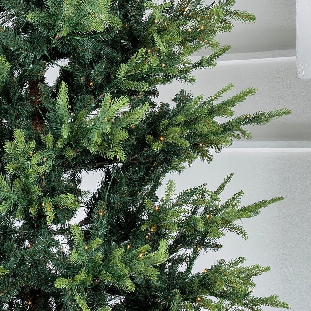 Joy By 8' Artificial Spruce Christmas Tree with 750 Warm White LED Lights