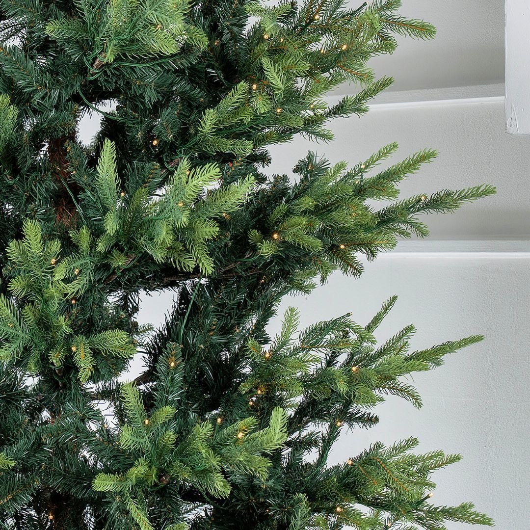Joy By 8' Artificial Spruce Christmas Tree with 750 Warm White LED Lights