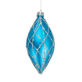 Matte Blue Shuttle Ornament with Silver Glitter