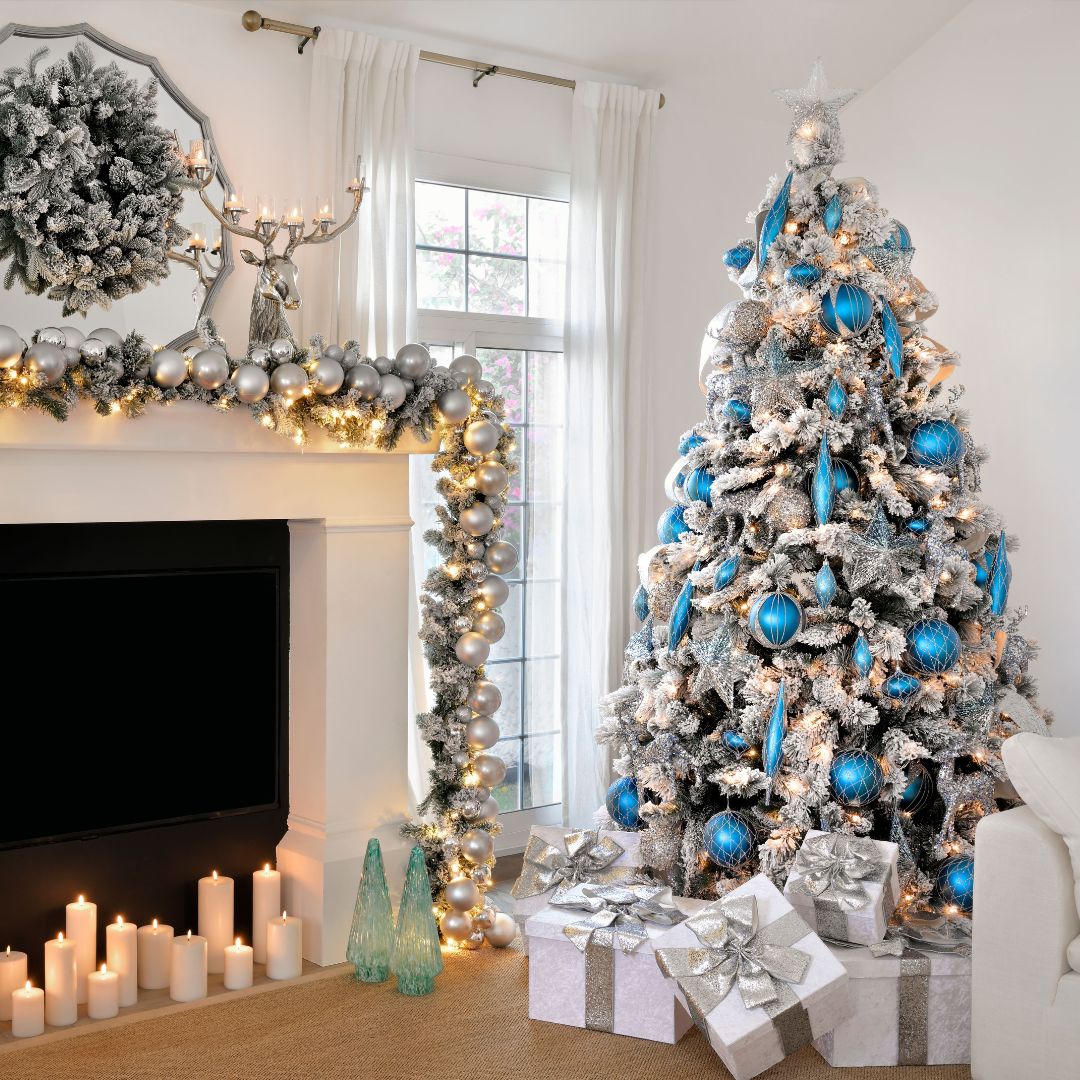Matte Blue & Silver 13" Shuttle Ornament