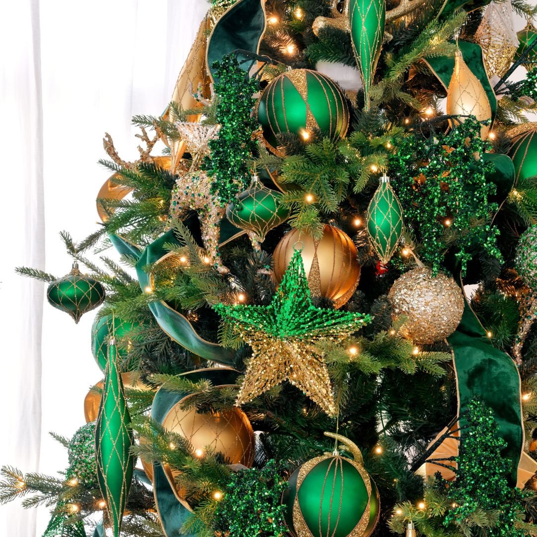 Matte Green & Gold Onion Ornament