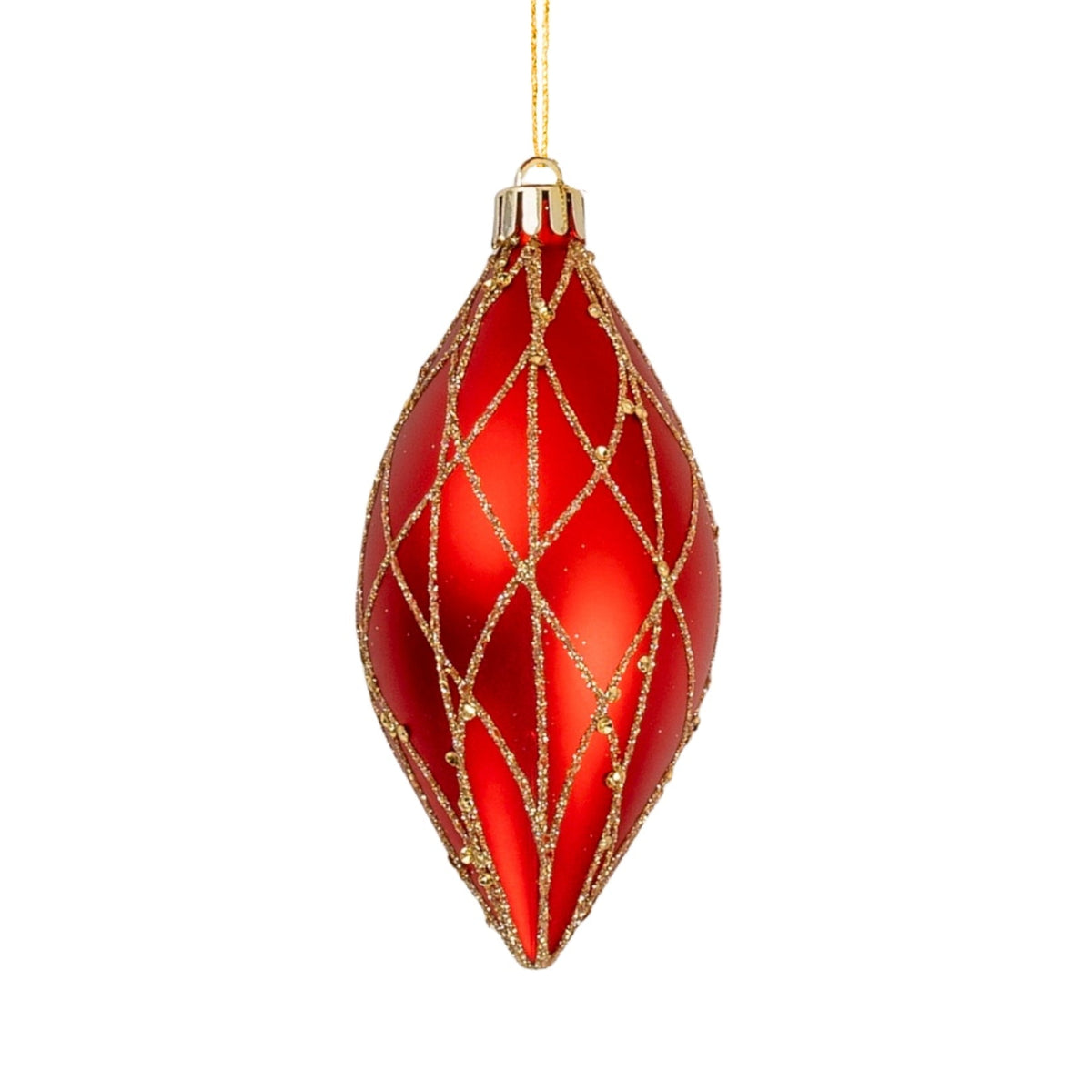 Matte Red & Gold 5" Shuttle Ornament