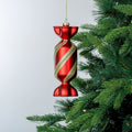 Matte Red, Green & Champagne 7" Toffee Ornament