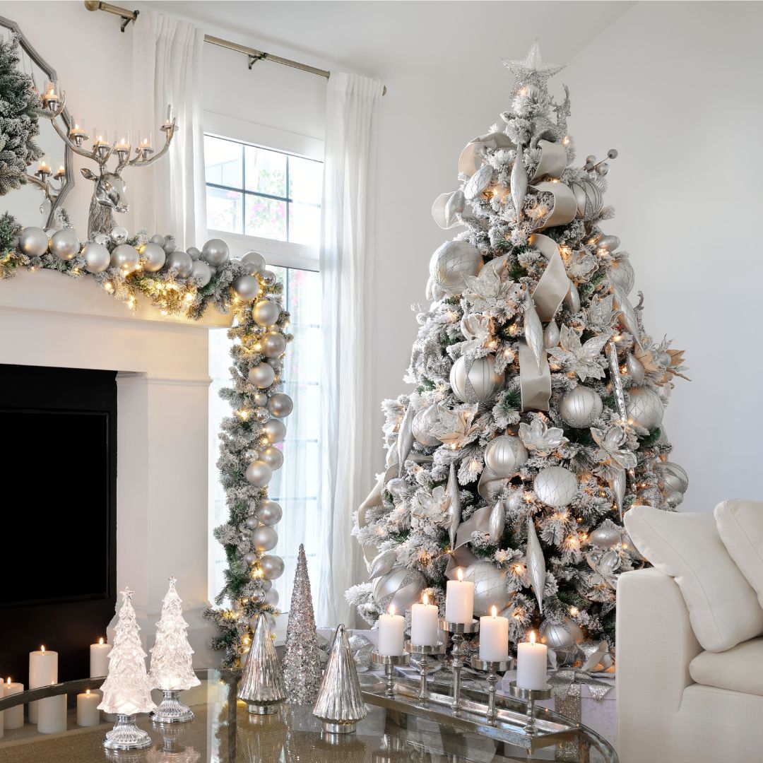 Matte Silver 8" Textured Ball Ornament