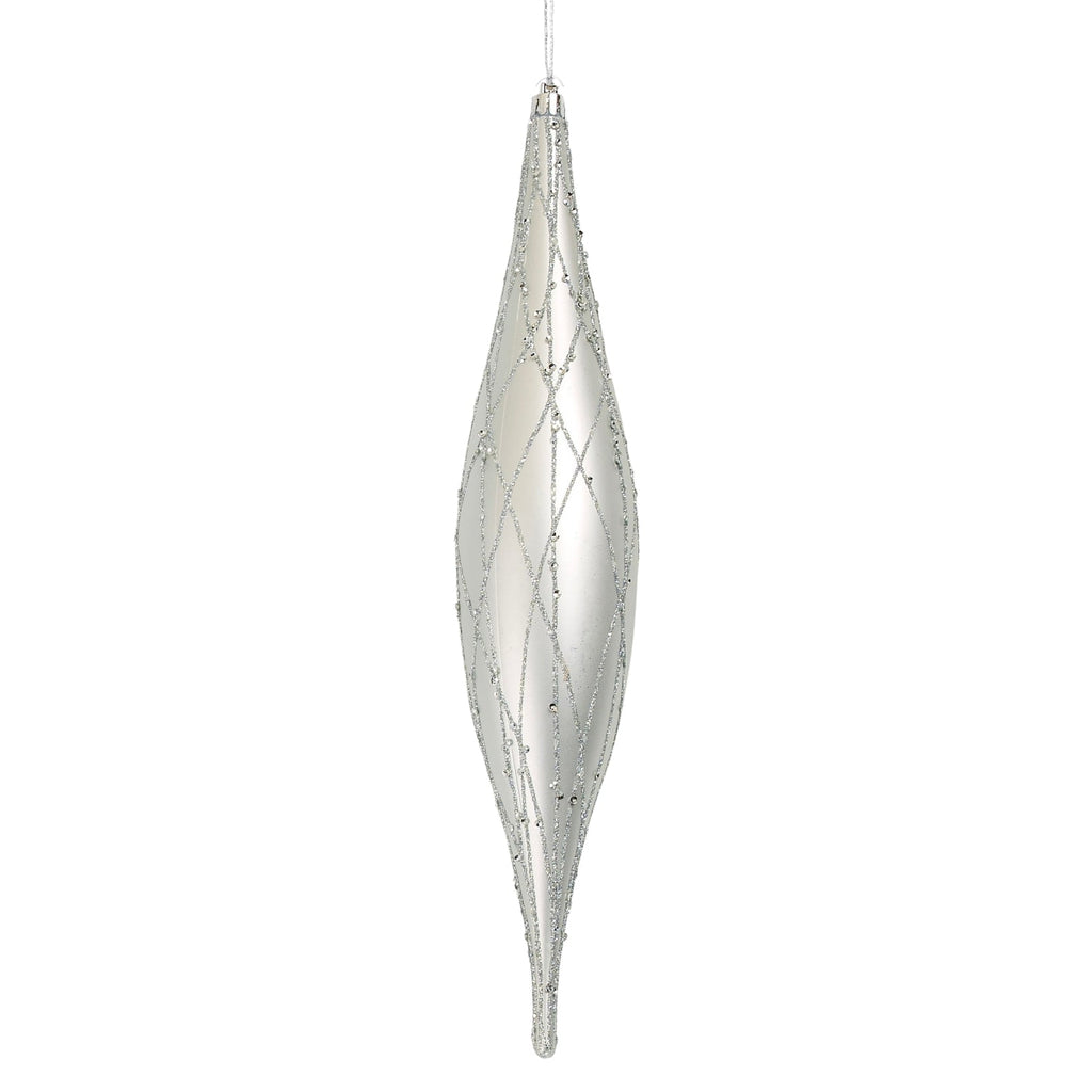 Matte Silver Textured 13" Shuttle Ornament