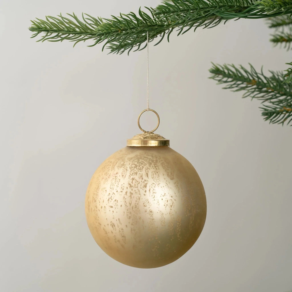 Mercury Glass Gold Ball Ornament