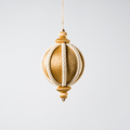 Mustard Crystal Lace Thread Ornament 4"