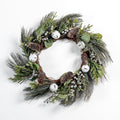Pine wreath with white bell and pinecone