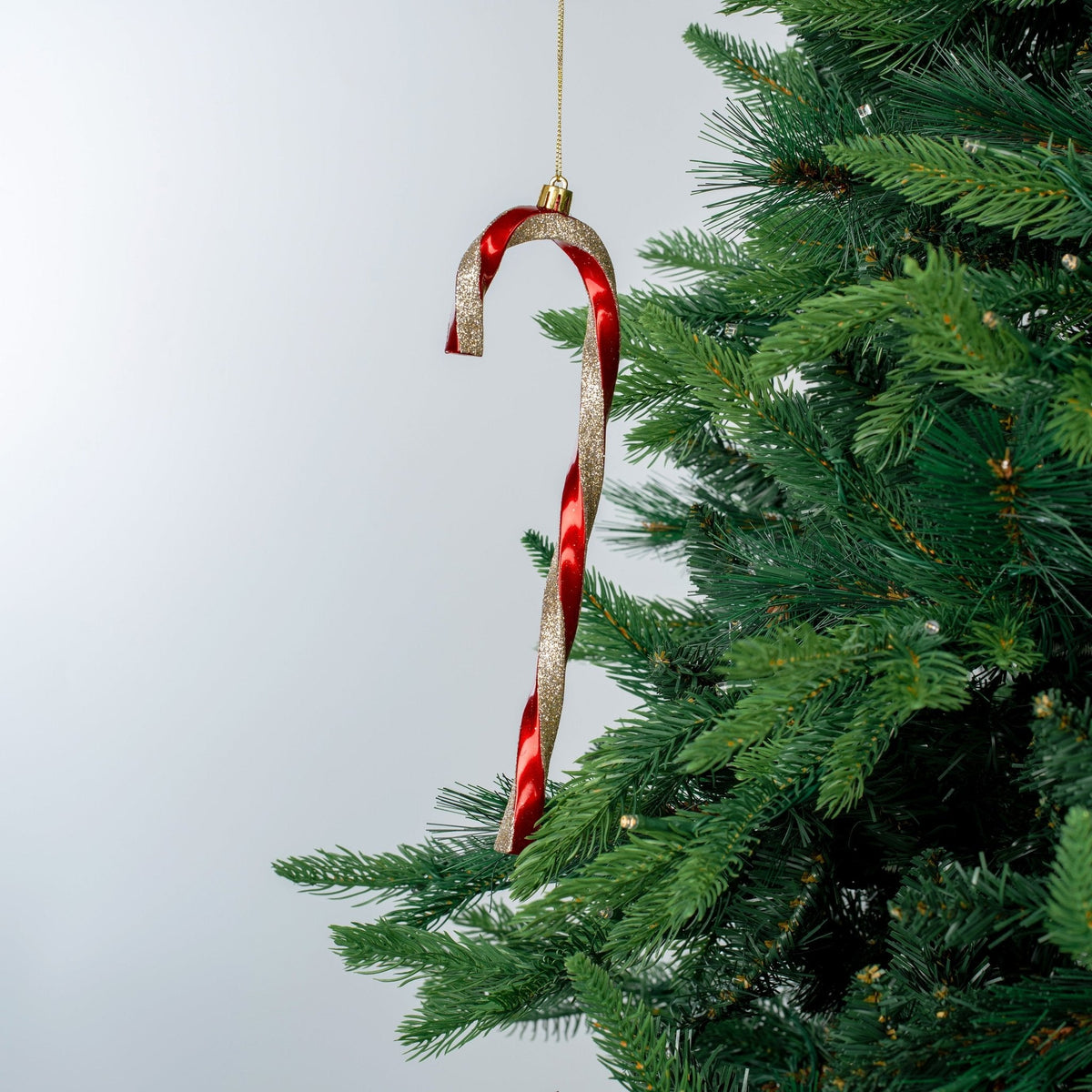 Red & Champagne 9.5" Candy Cane Ornament