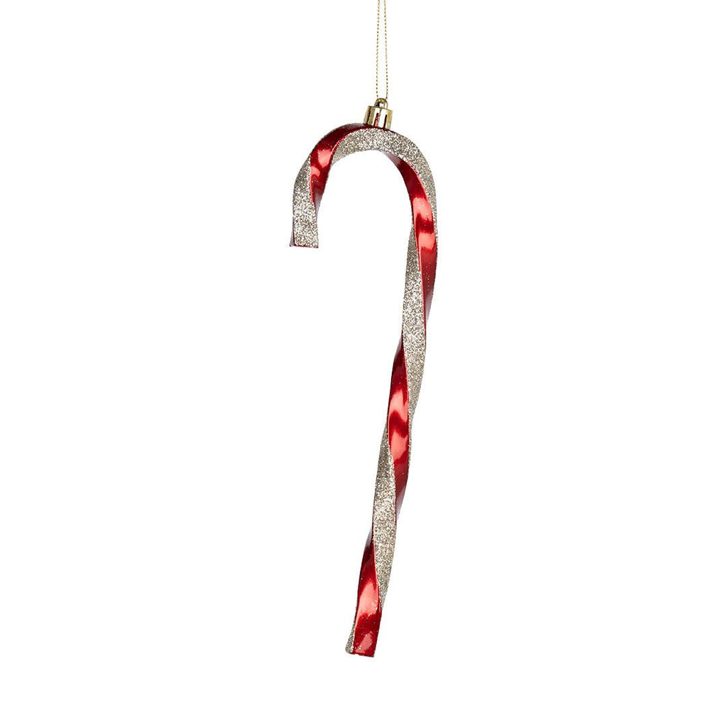 Red & Champagne 9.5" Candy Cane Ornament
