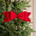 Red Fabric Bow Without Tails 6"